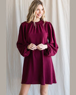 Mock Neck Bubble Sleeve Dress-Dresses-Jodifl-Small-cmglovesyou