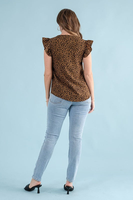 Polka Dot Top-Top-Cozy Co.-Small-Brown-cmglovesyou