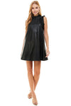 Faux Leather High Neck Dress-Dresses-Pretty Follies-Small-Black-cmglovesyou