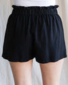 Solid Linen Paper Bag Shorts-bottoms-Jodifl-Small-Black-cmglovesyou