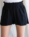 Solid Linen Paper Bag Shorts-bottoms-Jodifl-Small-Black-cmglovesyou