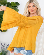 Off Shoulder Tiered Bell Sleeve-Tops-Sweet Lovely by Jen-Small-Black-cmglovesyou