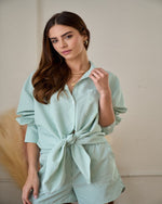 Satin Striped Blouse-Tops-Hailey & Co-Small-Mint-cmglovesyou