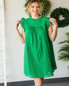 Solid Eyelet Dress-Dresses-Jodifl-Small-Kelly Green-cmglovesyou