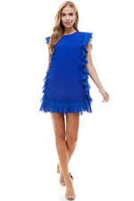 Side Ruffle Dress-Dresses-Pretty Follies-Small-Royal Blue-cmglovesyou