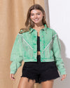 Denim Chevron Fringe Jacket-Jacket-Blue B-Small-Green-cmglovesyou