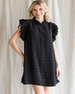 Swiss Dot Pattern Ruffle Sleeve Dress-Dresses-Jodifl-Small-Black-cmglovesyou