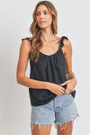 Ruffle Sleeve Tank Top-Tops-Cherish-Large-Black-cmglovesyou