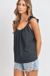 Ruffle Sleeve Tank Top-Tops-Cherish-Small-Black-cmglovesyou