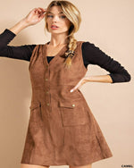 Suede Mini Dress-Dresses-Kori America-Small-Camel-cmglovesyou