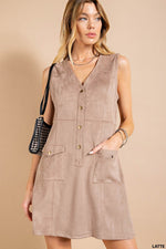 Suede Mini Dress-Dresses-Kori America-Small-Camel-cmglovesyou