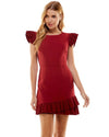 Asymmetrical Ruffle Hem Dress-Dresses-Pretty Follies-Small-Crimson-cmglovesyou