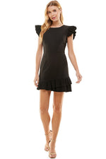 Asymmetrical Ruffle Hem Dress-Dresses-Pretty Follies-Small-Black-cmglovesyou