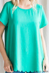 Scallop Edge Top-Tops-Cotton Bleu by NU LABEL-Medium-Kelly Green-cmglovesyou