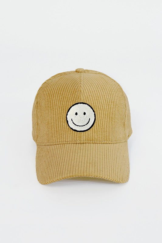 Corduroy Smile Baseball Cap-David & Young-Camel-cmglovesyou