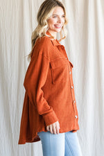 Waffle Button Up Top-Top-Jodifl-Small-Cinnamon-cmglovesyou