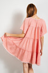 Mineral Washed Gauze Dress-dress-Easel-Small-Coral-cmglovesyou