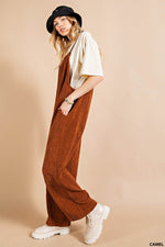 Soft Corduroy Overall-Jumpsuits & Rompers-Kori America-Small-Camel-cmglovesyou