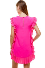 Side Ruffle Dress-Dresses-Pretty Follies-Small-Barbie Pink-cmglovesyou