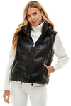Faux Leather Puffer Vest-Coats & Jackets-Pretty Follies-Black-Small-cmglovesyou