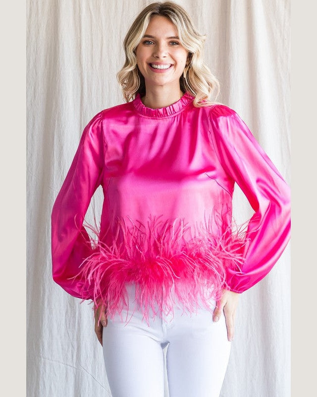 Satin Faux Fur Top-Top-Jodifl-Small-Pink-cmglovesyou