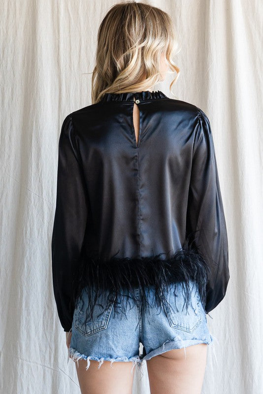 Satin Faux Fur Top-Top-Jodifl-Small-Black-cmglovesyou