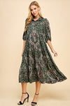 Floral Midi Shirt Dress-Dress-Pretty Follies-Small-Green-cmglovesyou