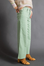 High Waisted Twill Pants-Pants-Easel-Large-Sage-cmglovesyou