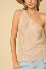 One Shoulder Yarn Knit Top-Tops-Gilli-Small-Beige-cmglovesyou