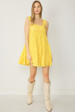 Ruffle Tiered Sun Dress-Entro-Small-Lemon-cmglovesyou