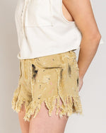 Splatter Pattern Twill Shorts-bottoms-Pol Clothing-Small-Trombone Yellow-cmglovesyou