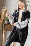 Washed Corduroy Mix Jacket-Coats & Jackets-Oli & Hali-S/M-Black-cmglovesyou