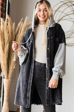 Washed Corduroy Mix Jacket-Coats & Jackets-Oli & Hali-S/M-Black-cmglovesyou