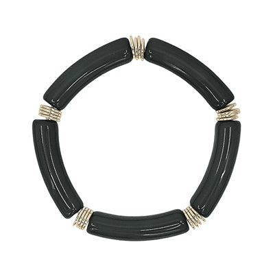 Acrylic Bamboo Stretch Bracelet-Bracelets-What's Hot Jewelry-Black-cmglovesyou
