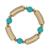 Ball and Gold Bar Stretch Bracelet-Bracelets-What's Hot Jewelry-Teal-cmglovesyou