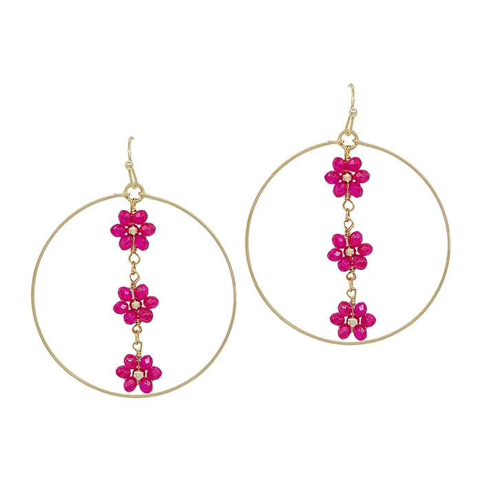 Gold Open Circle Earrings-Earrings-What's Hot Jewelry-Hot Pink-cmglovesyou