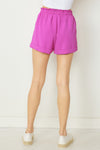 Cuffed Waffle Shorts-Shorts-Entro-Small-Orchid-cmglovesyou