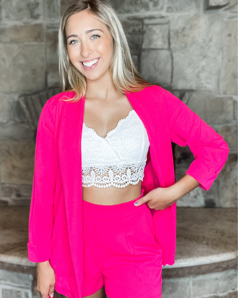 Fold Over Collar Blazer-Jacket-Jodifl-Small-Hot Pink-cmglovesyou