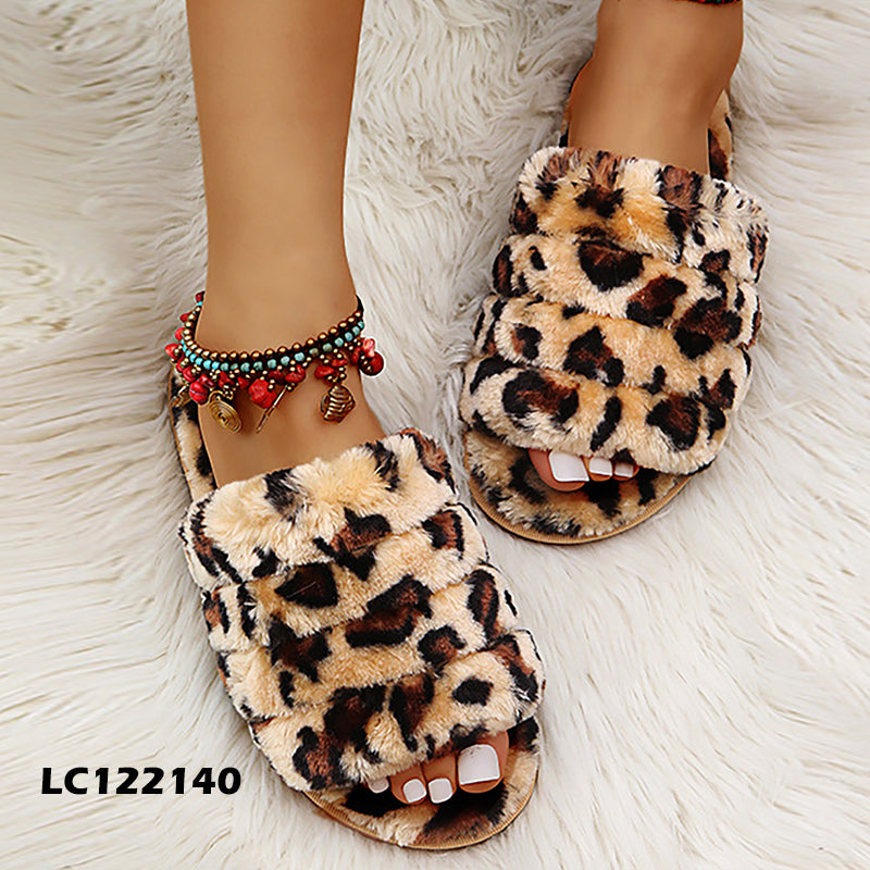 Leopard Faux Fur Slides-Shoes-cmglovesyou-6-Leopard-cmglovesyou