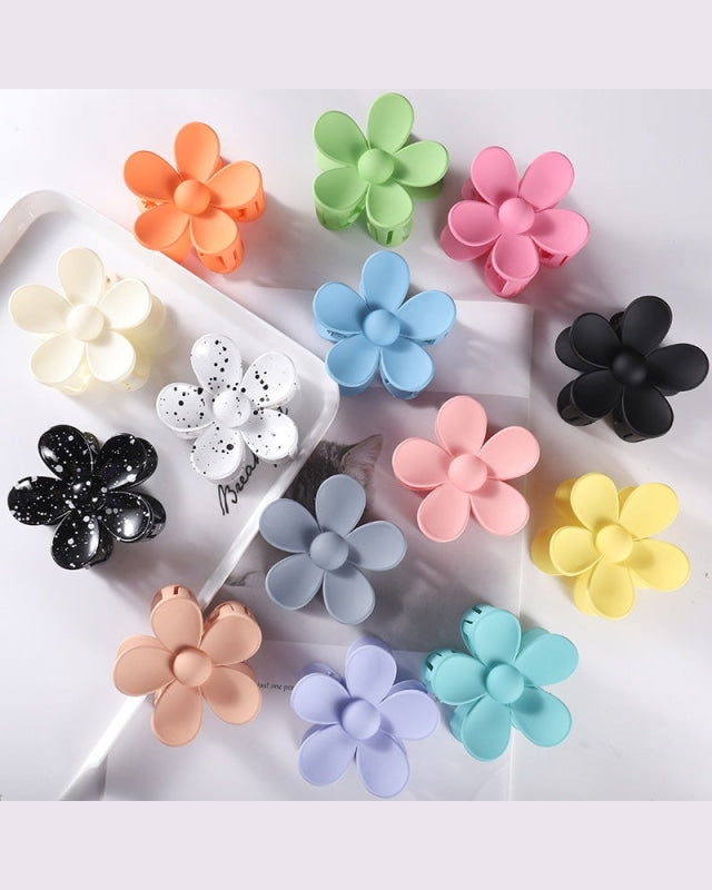 Flower Claw Clips-Hair Accessories-Alibaba-Black-cmglovesyou