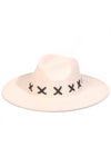 X Weave Pattern Fedora Hat-Hats-Fame Accessories-Beige-cmglovesyou