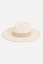 Boho Stripe Pattern Fedora Hat-Hats-Fame Accessories-Ivory-cmglovesyou