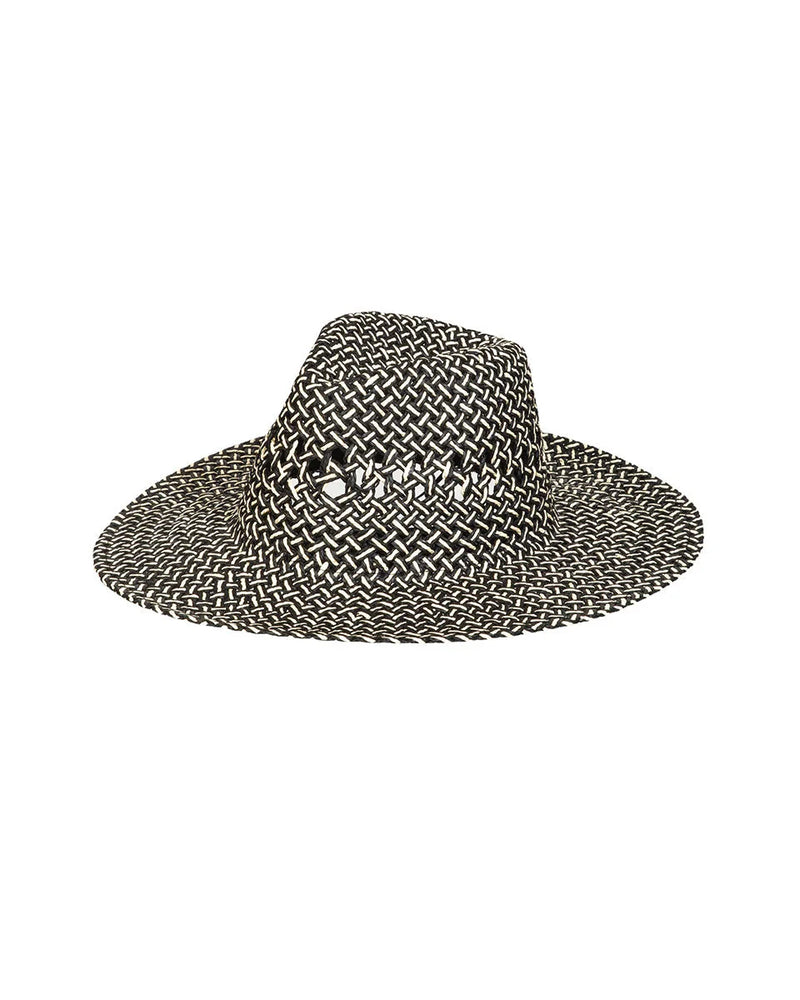 Dual Tone Woven Straw Sunhat-Hats-Fame Accessories-Black-Inspired Wings Fashion