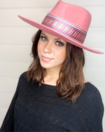 Pinched Crown Fedora Hat-Hat-Olive & Pique-Blush-cmglovesyou