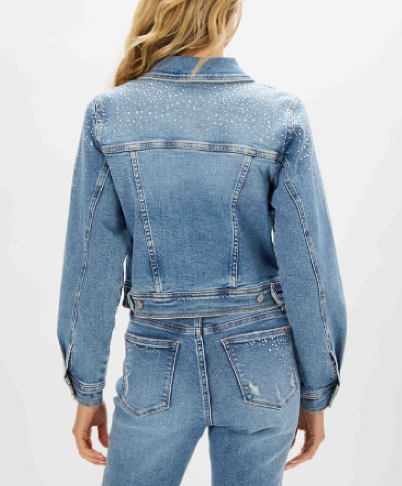 Rhinestone Embellished Denim Jacket-Coats & Jackets-Judy Blue-Small-cmglovesyou
