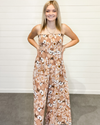 Soft Chiffon Floral Jumpsuit-Jumpsuits & Rompers-Kori-Small-Camel/Mocha/Combo-cmglovesyou