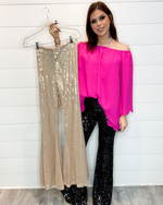 Structured Sequins Dress Pants-bottoms-Saints and Hearts-Small-Rose Gold-cmglovesyou