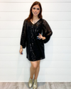 V-Neck Sequin Dress-Dresses-Vine & Love-S-Black-cmglovesyou