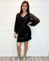 V-Neck Sequin Dress-Dresses-Vine & Love-S-Black-cmglovesyou