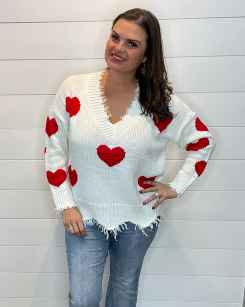 Valentine's Heart Sweater-Sweaters-Main Strip-Small-cmglovesyou